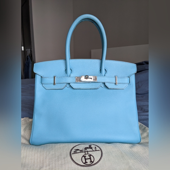 Hermes Handbags - Hermes Birkin 30 Celeste/Mykonos